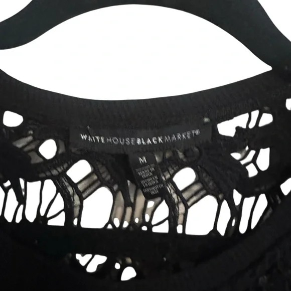 WHBM Black Crochet Sequin Tank Top Size Medium - Picture 4 of 8